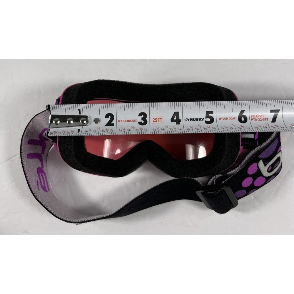 BOLLE SKI GOGGLES Pink Frames Red Clear Lenses Snowboard Black Adjustable Strap
